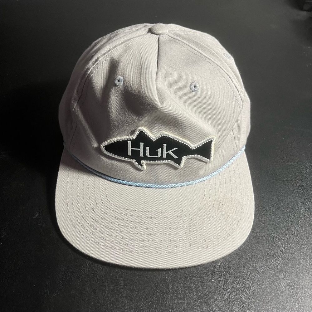 Grey Huk Hat Fishing Performance Outdoors Hat OS